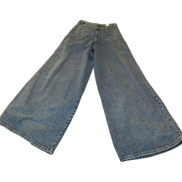 Good American Paneled Wide Leg Jeans in Indigo Palazzo 28x33 NWT - Picture 3 of 9